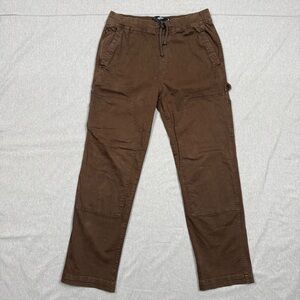 Hollister Utility Carpenter Pants Mens M Brown Pull On Drawstring
